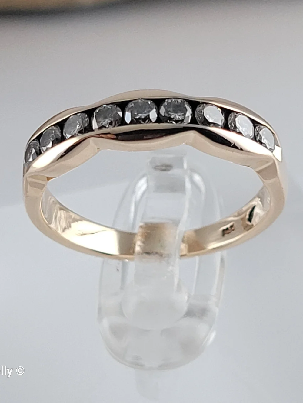 14K Yellow Gold Genuine Diamond Band Ring Size 6.5 - Solid Gold! 👌🎁